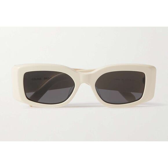 Celine CL40282U 25A Triomphe Women Sunglasses Ivory Gold Grey Lens AUTHENTIC - Picture 4 of 4